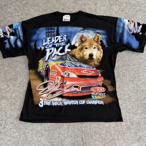 VTG Nascar Chase Authentics Shirt Mens 2XL XXL AOP Black Jeff Gordon Wolf 1998